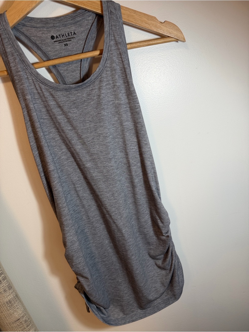 Athleta Heather Gray Racerback Tank with Side Drawstring